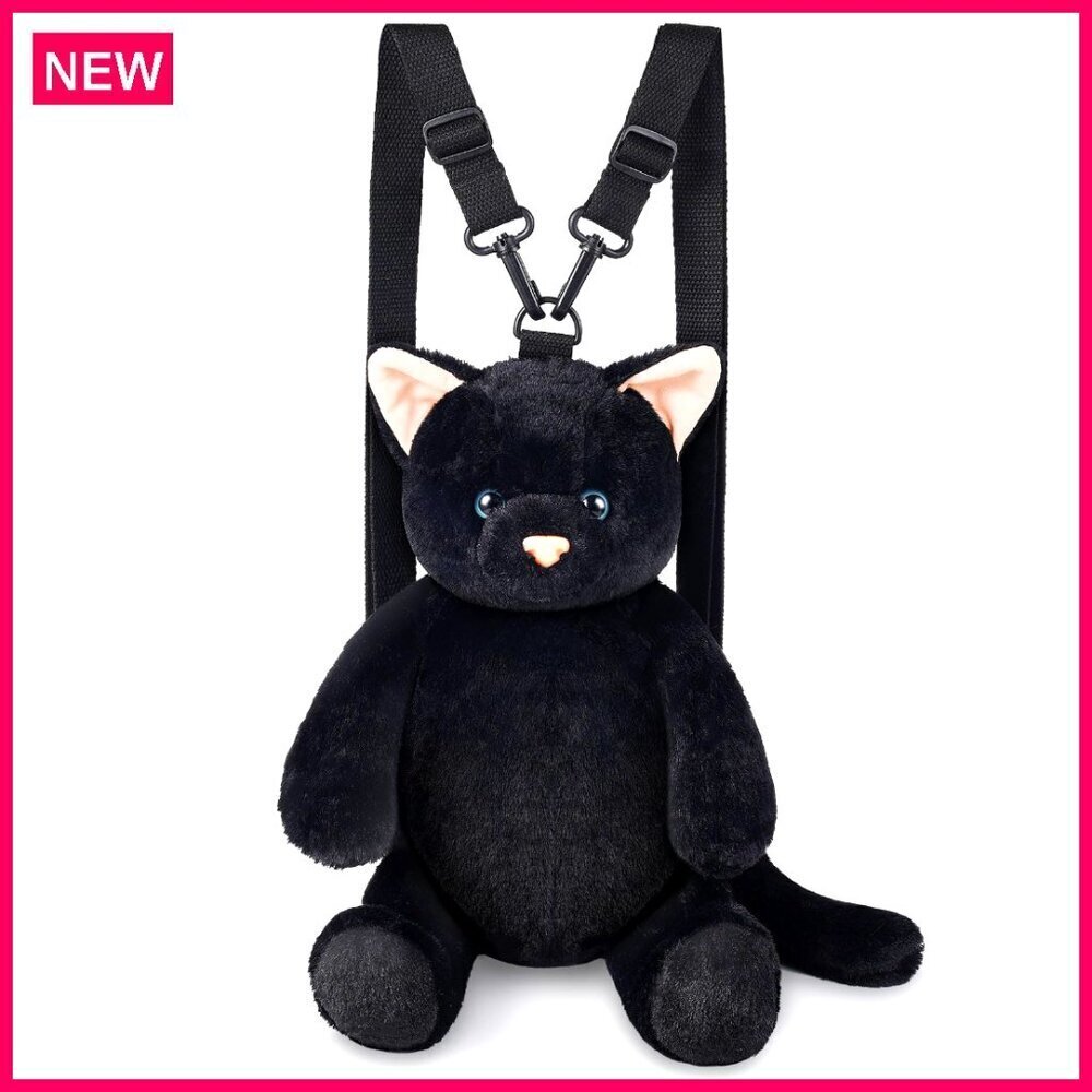 Plush Cat Crossbody Bag Adjustable Strap Soft Furry Purse Women's Accessory